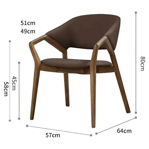 Holz-Loungesessel mit Lederbezug