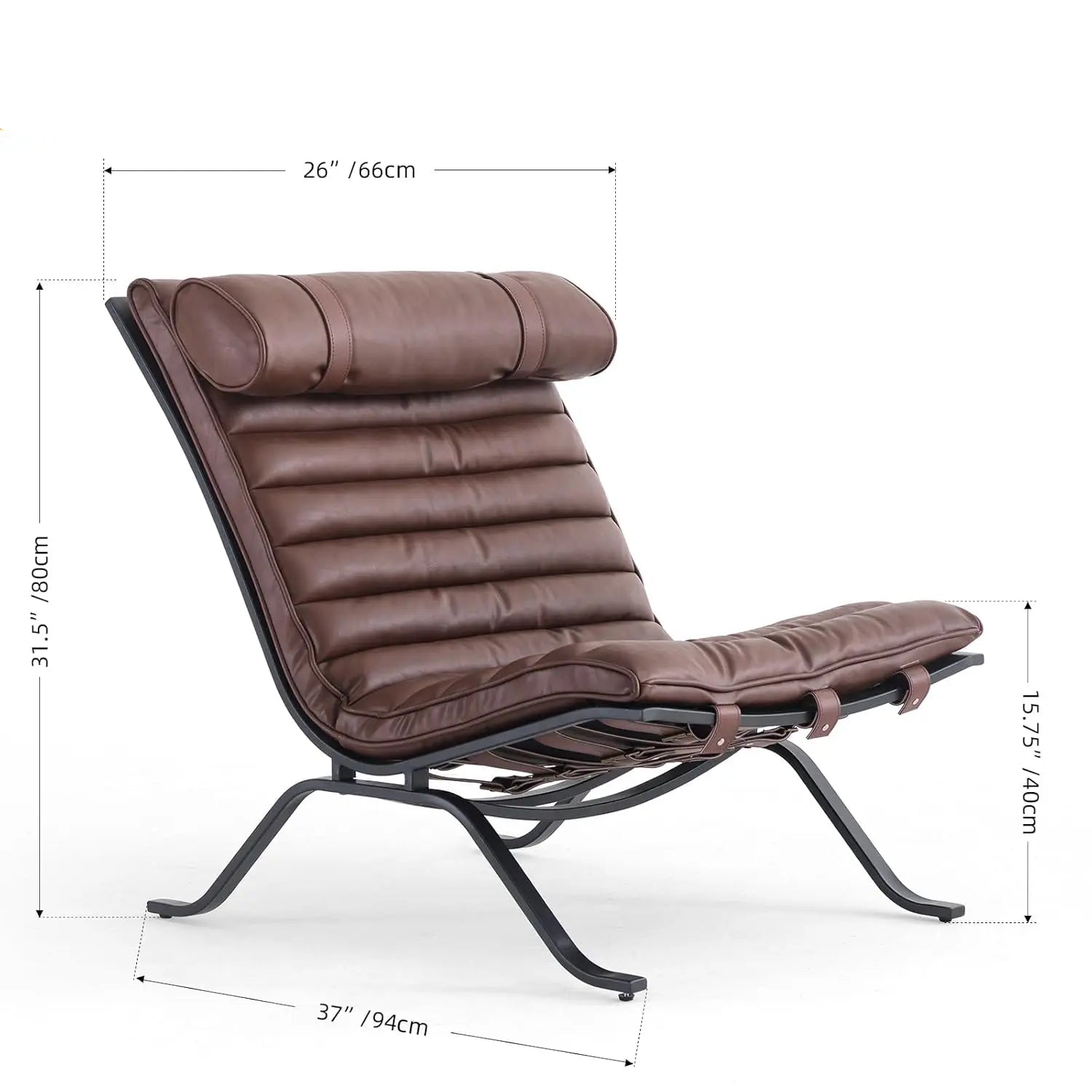 Lederbezug, höhenverstellbarer Lounge-Sessel
