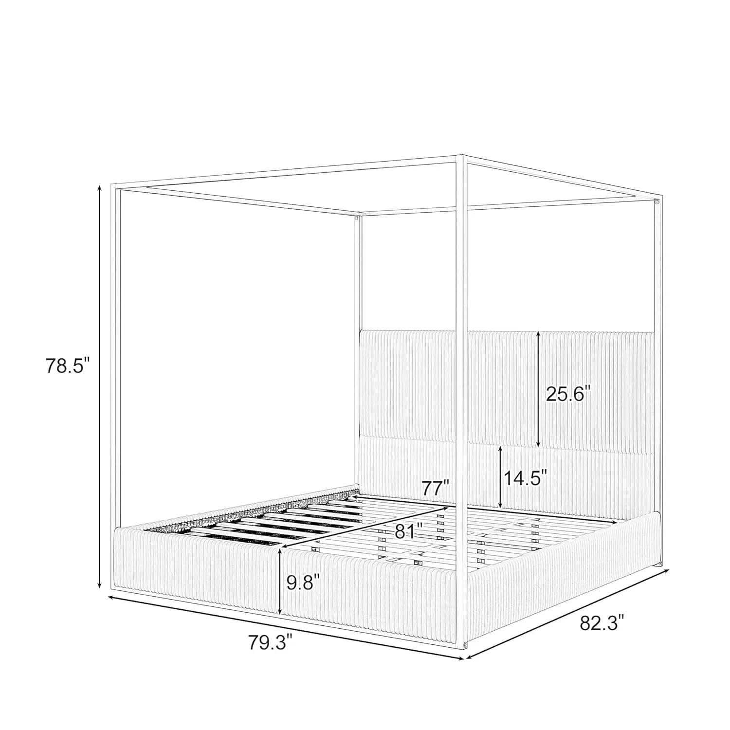 Kingsize-Himmelbettgestell